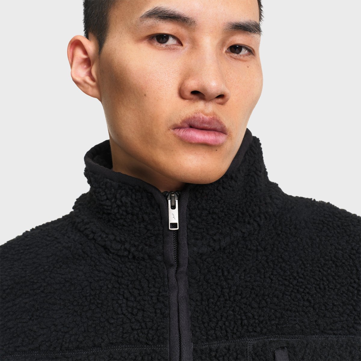 Veste multipoches en sherpa zippée double curseur noir, AIGLE