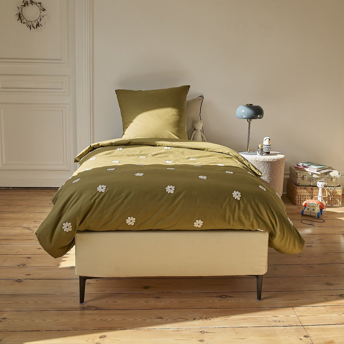 Parure de lit percale DAHLIA kaki, bronze, HABITAT