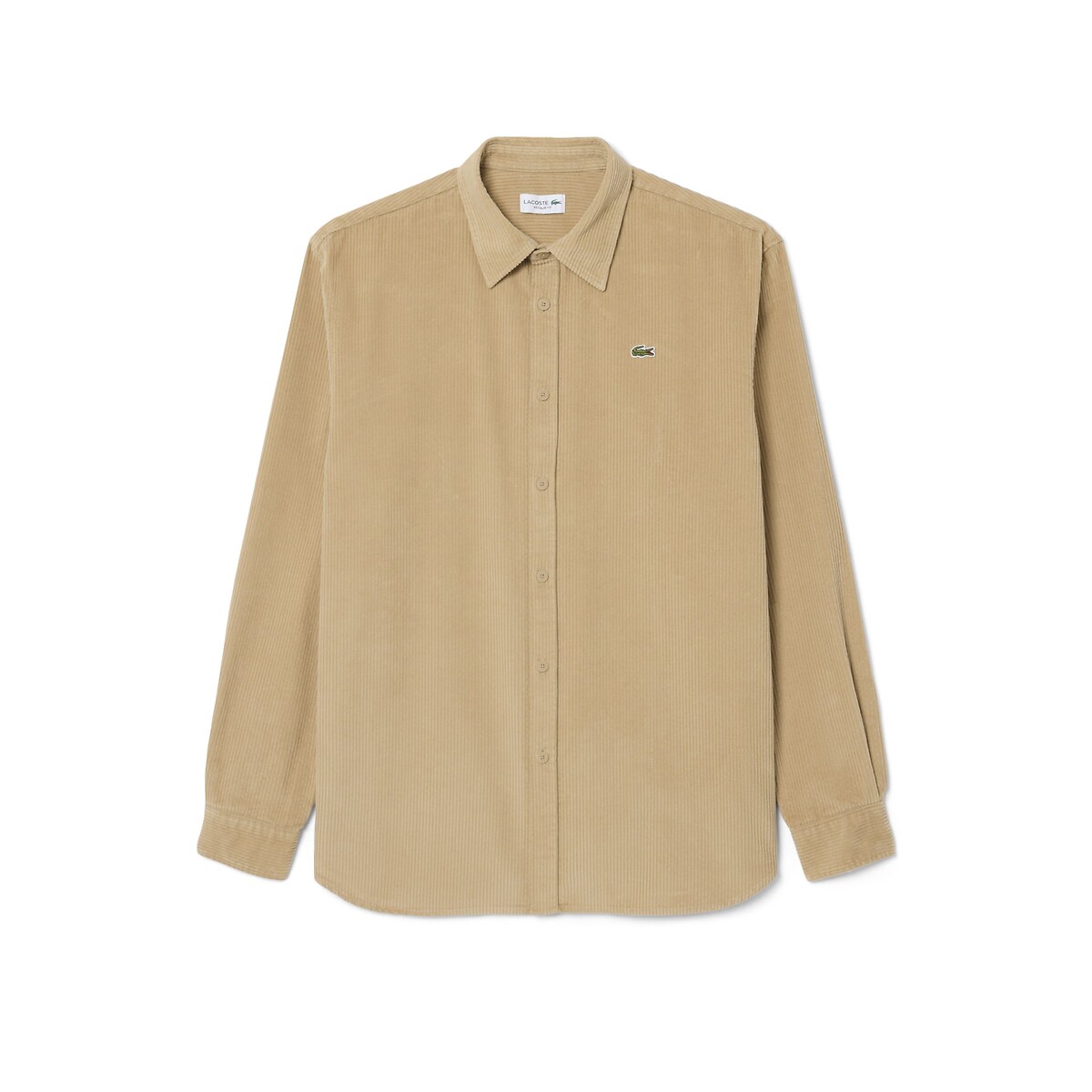 Chemise en velours, Regular Fit beige, LACOSTE