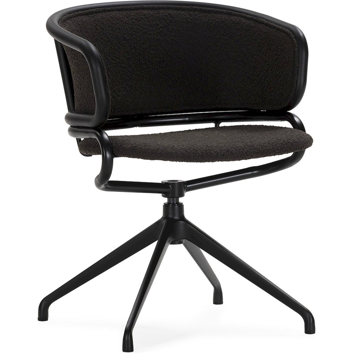 Chaise de bureau en tissu et métal noir, RECOLLECTION