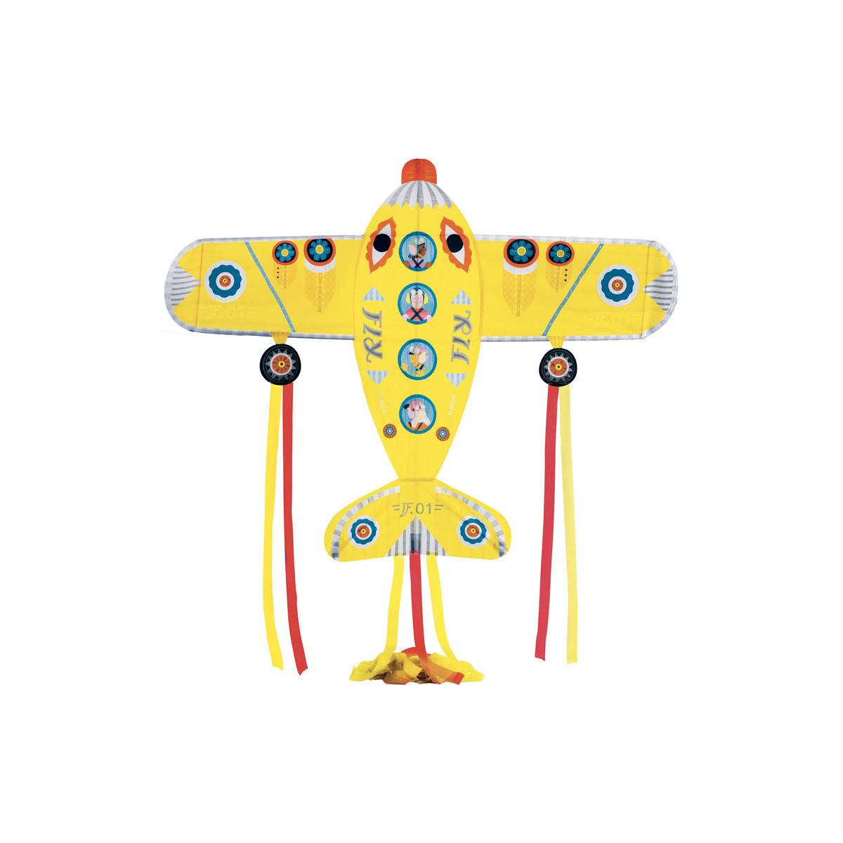 Cerf-volant jaune, rouge, bleu, DJECO