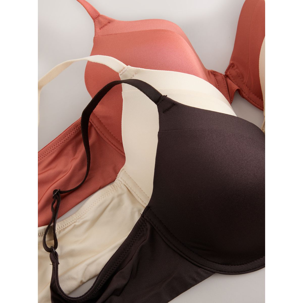 Soutien-gorge invisible moulé a-e, lot de 3 brun chocolat/rouille/crème, NEXT