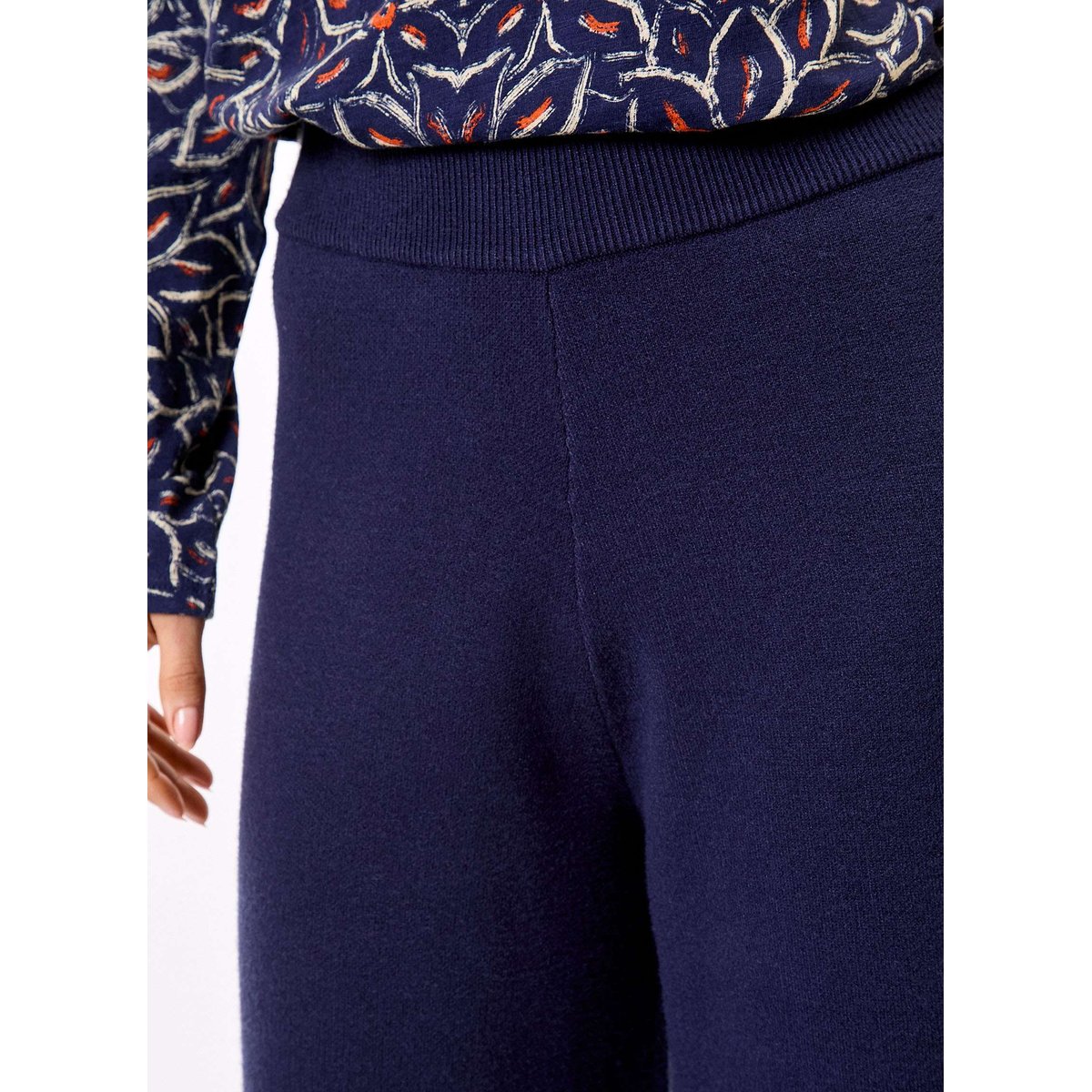 Pantalon maille large NICO marine bleu, LA FIANCÉE