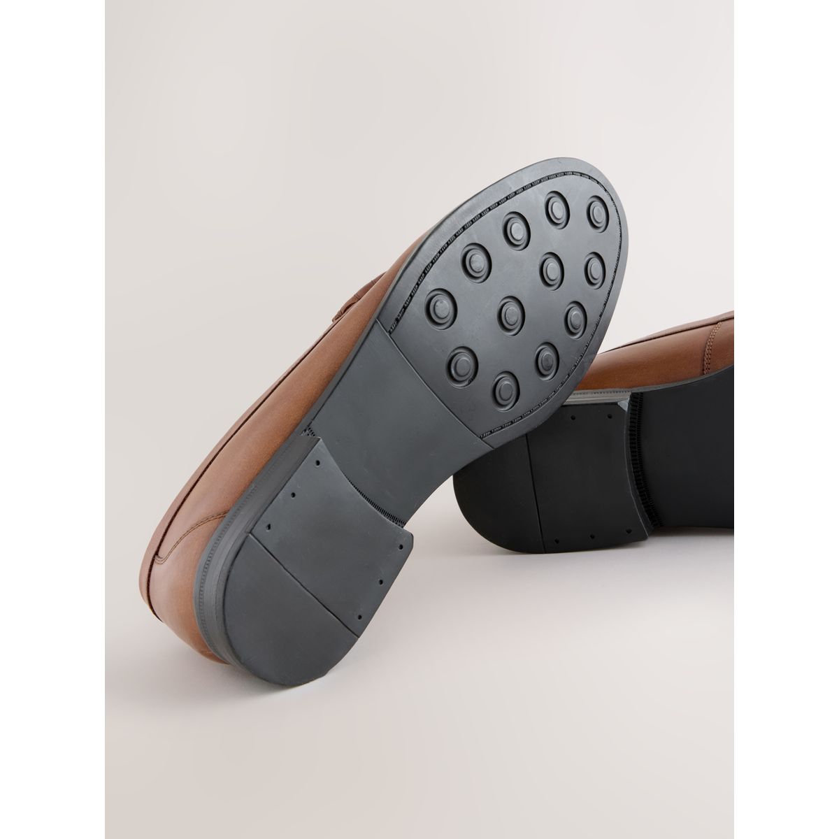 Mocassins en cuir fauve/marron, NEXT
