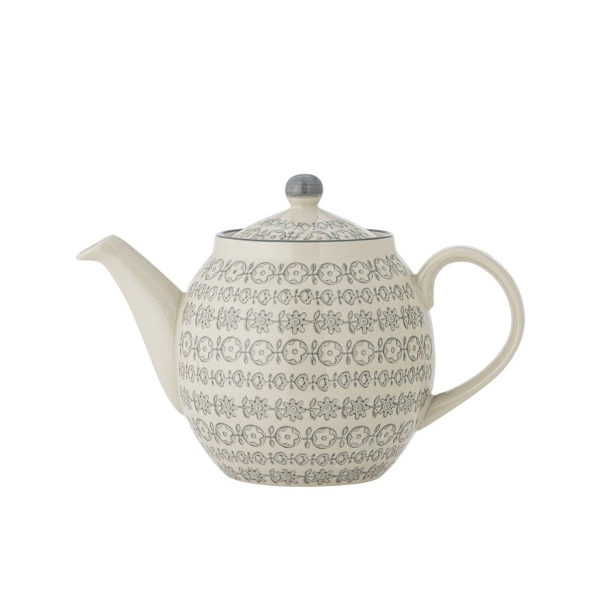 Théière motif floral  Karine gris, BLOOMINGVILLE