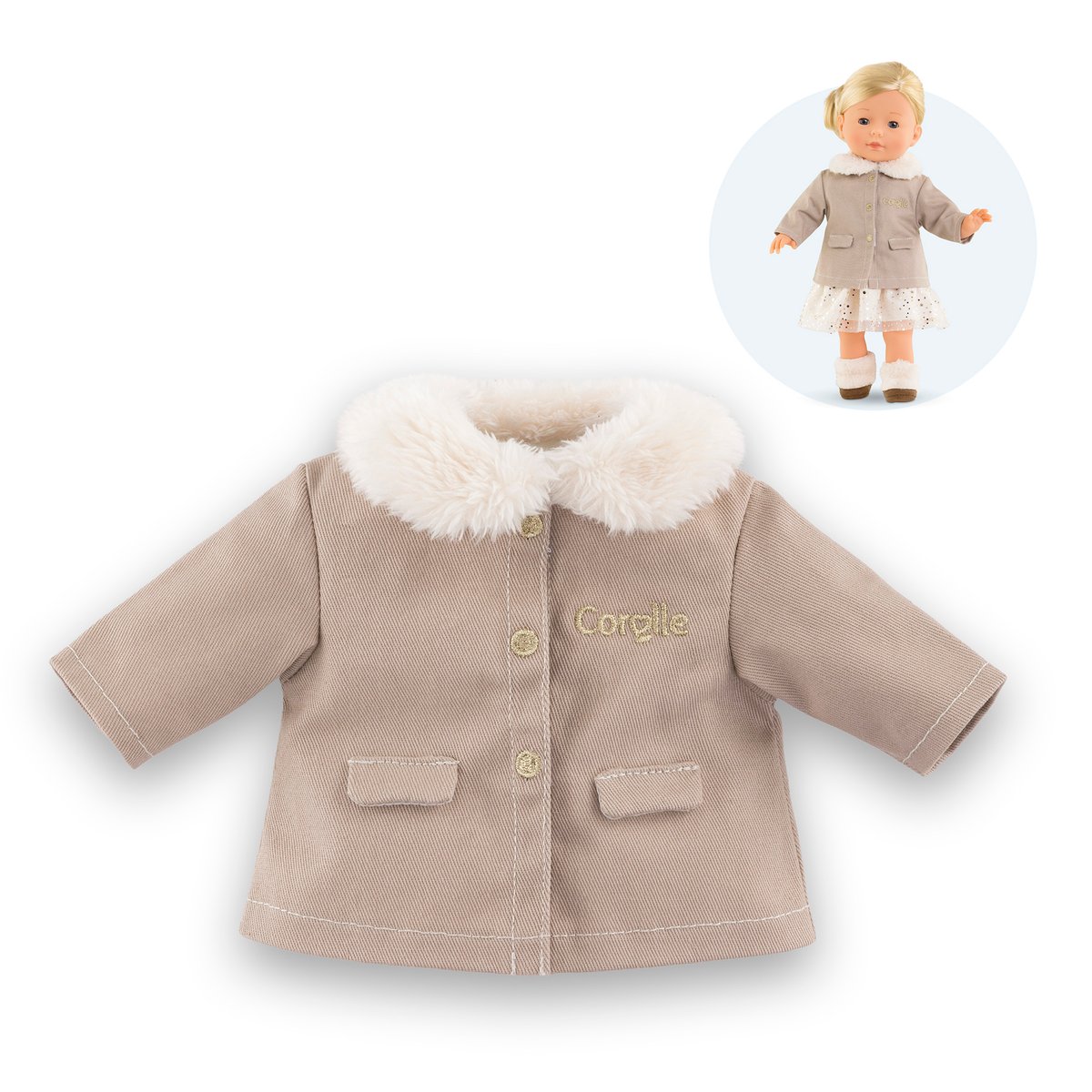 Manteau Forêt Enchantée pour poupée ma Corolle couleur unique, COROLLE