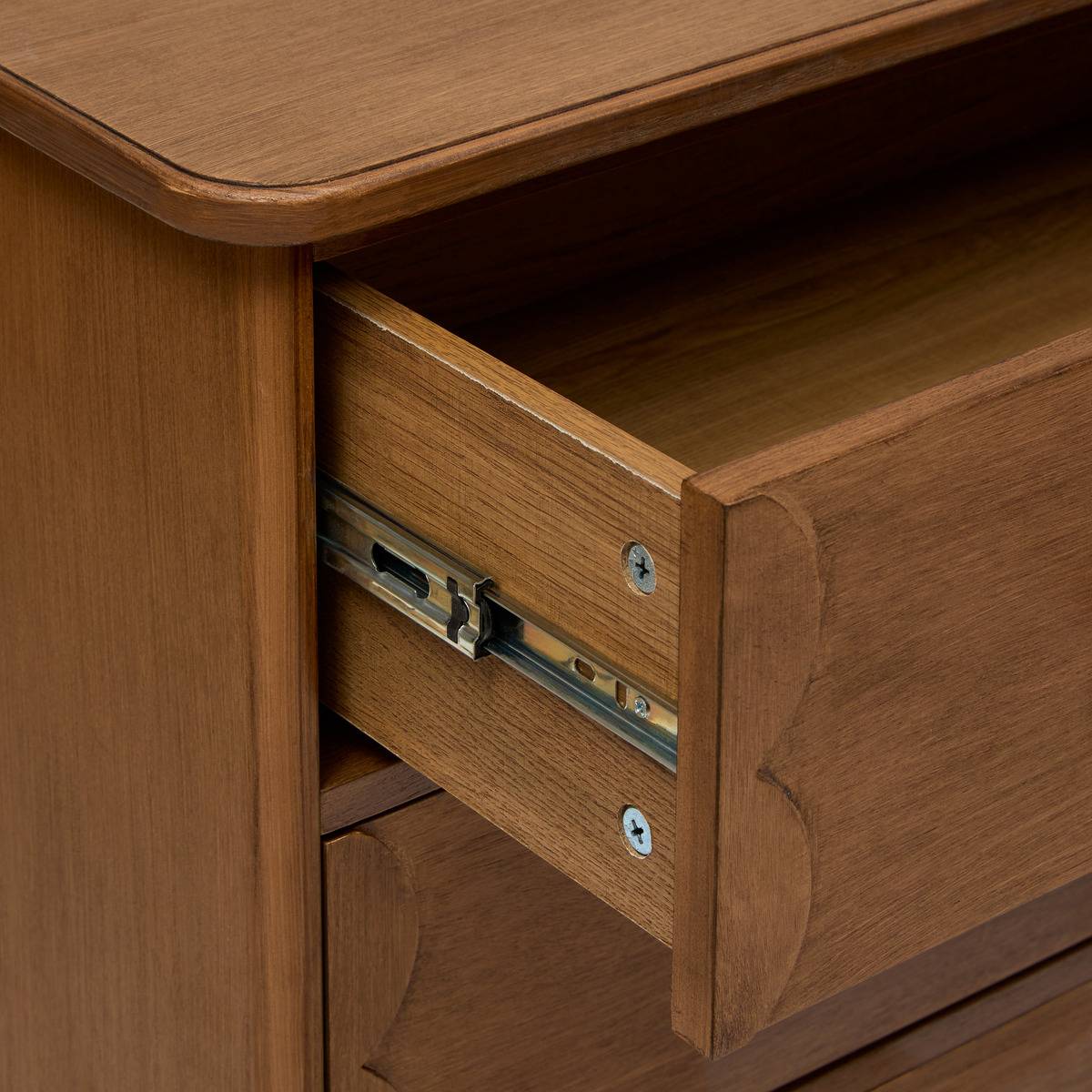 Commode rectangulaire avec 4 tiroirs en pin MONA marron, ATMOSPHERA