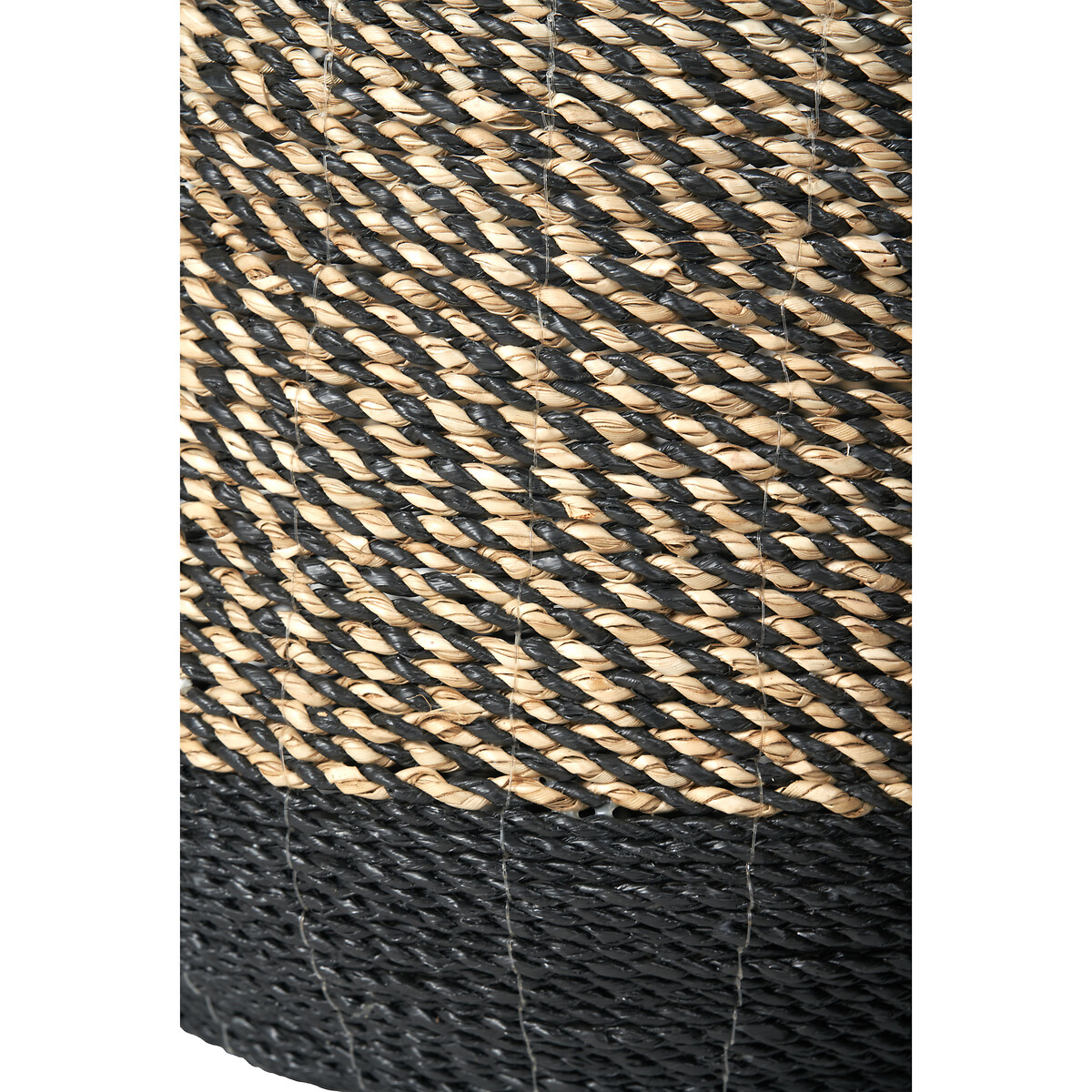 Set of 2 Natural & Black Seagrass Baskets with Handles natural/black, ÉDITÉ