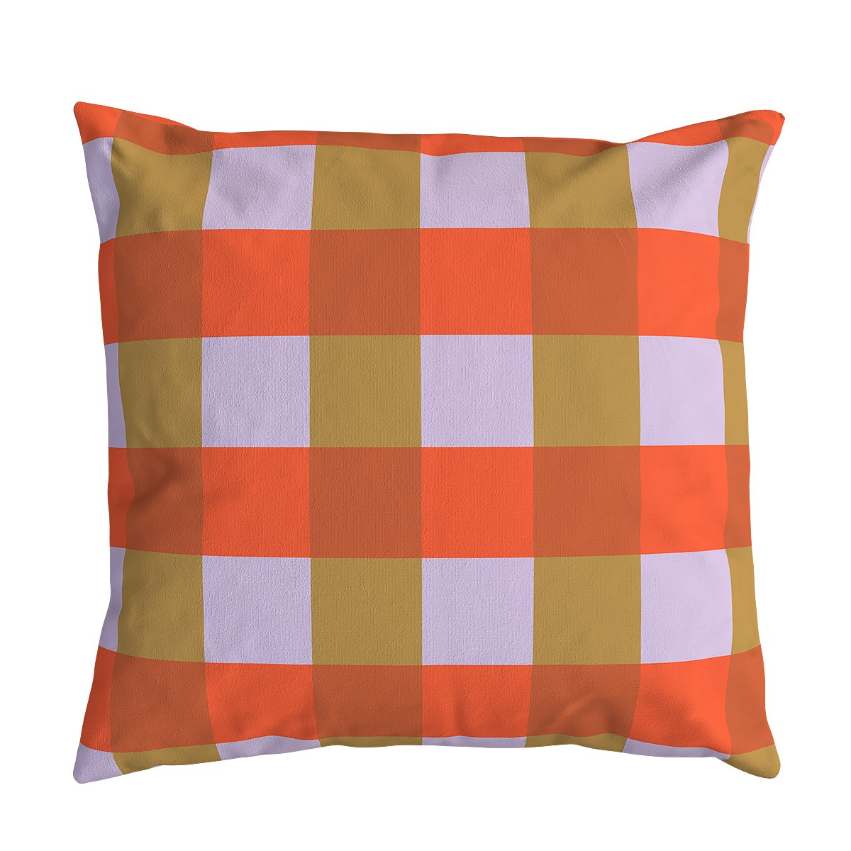 Housse de coussin velours CARO orange, VENT DE BOHÈME