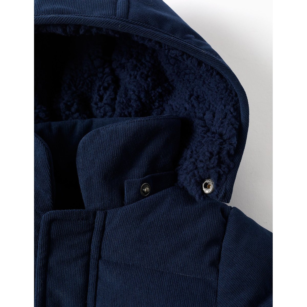 Doudoune en velours côtelé avec capuche amovible bleu foncé, ZIPPY