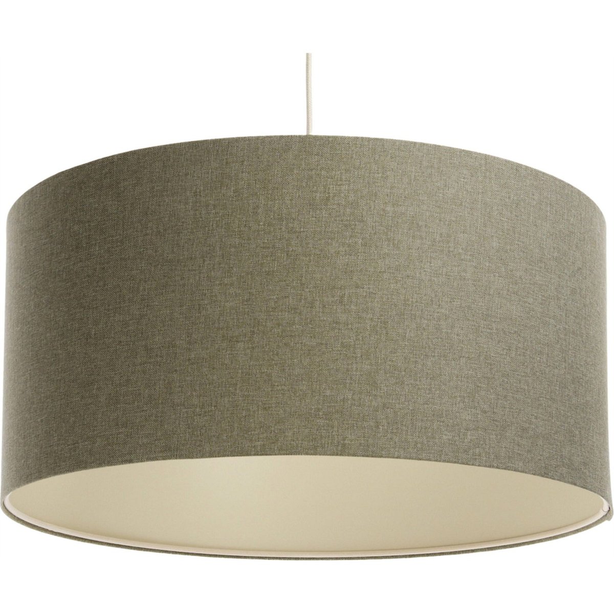 Suspension en tissu rond style bohème Boho Elegant beige crème avec dessous ivoire, BPS KONCEPT