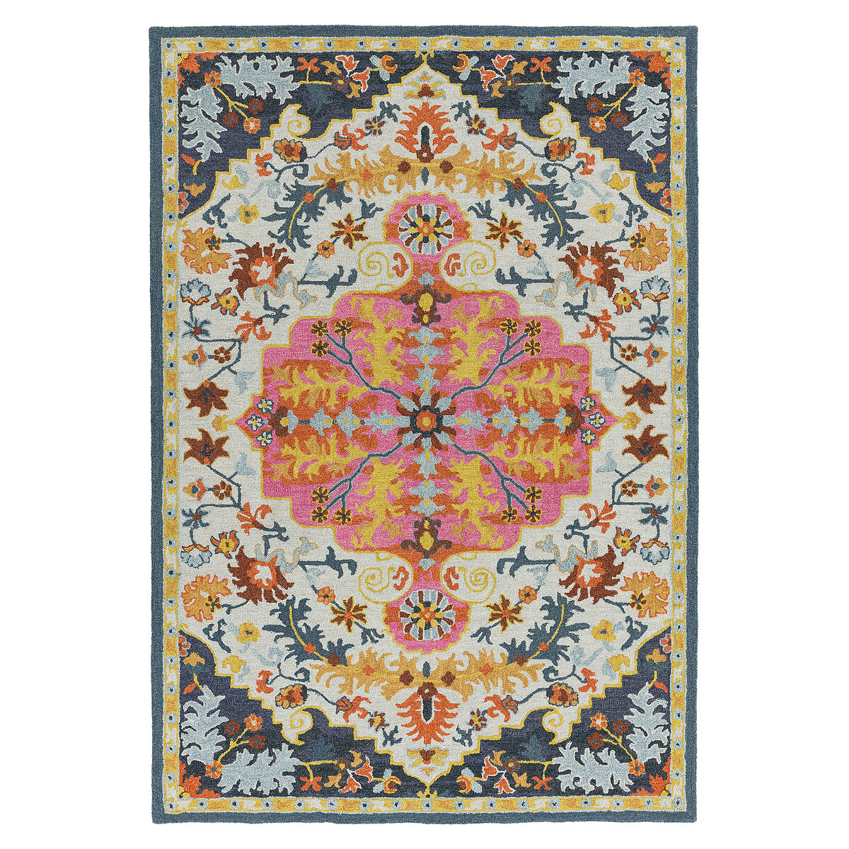 Hand Tufted Multi Colour Medallion Rug in 100% Wool multi-coloured, ÉDITÉ