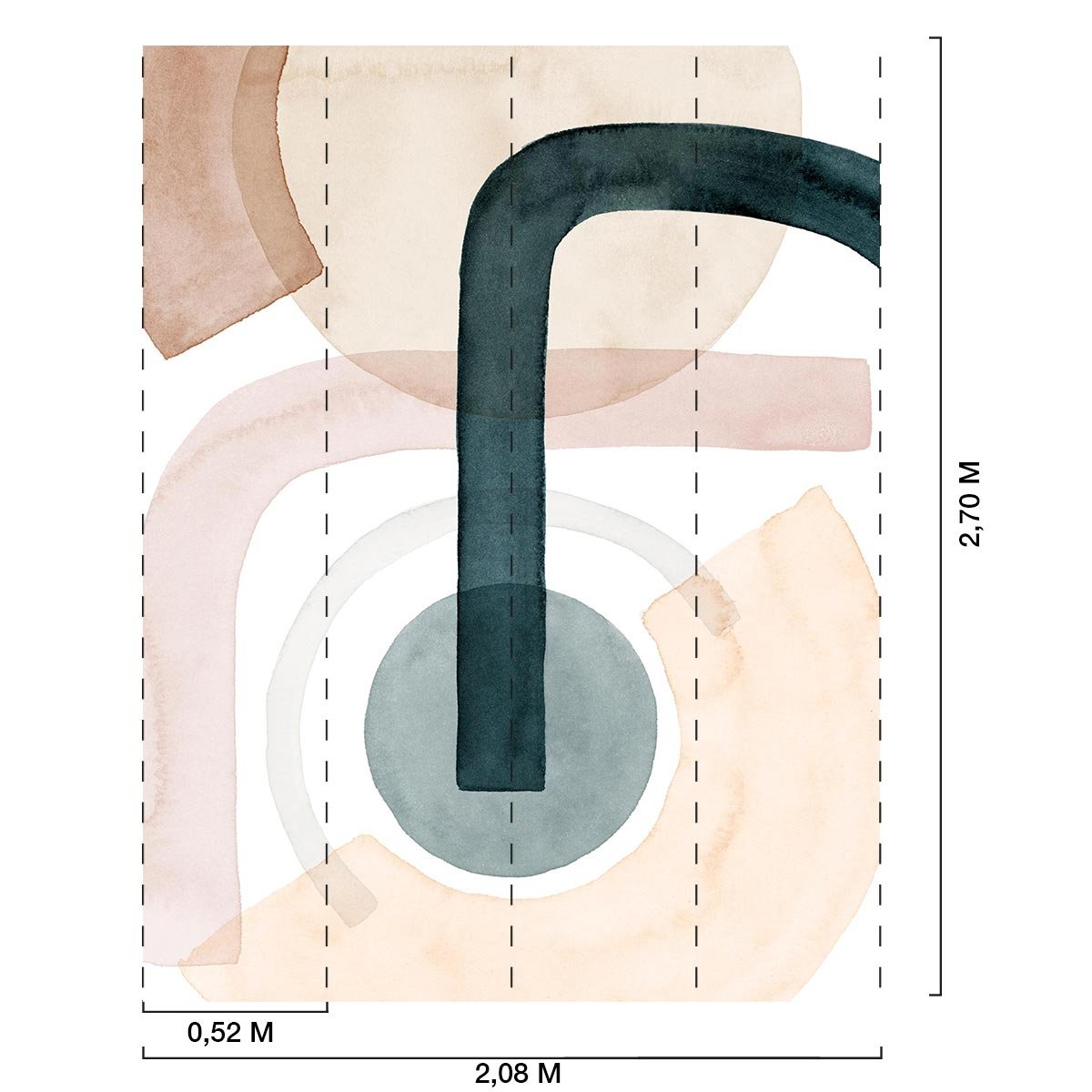 Papier peint graphique outline rose intissé, HEXOA