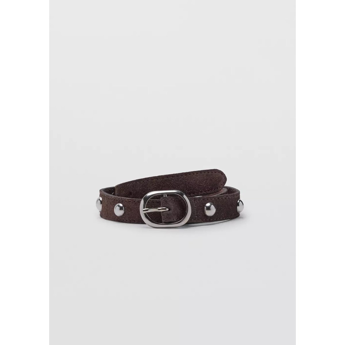 Ceinture en cuir à clous chocolat, MANGO KIDS