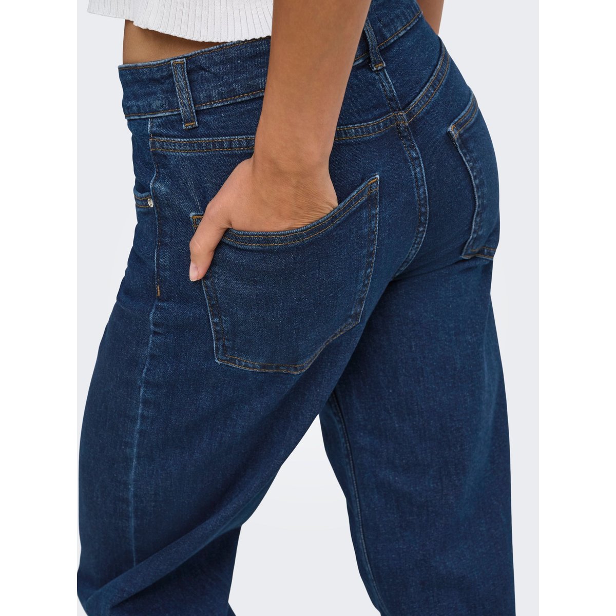 Jean À Jambe Large dark blue denim, ONLY