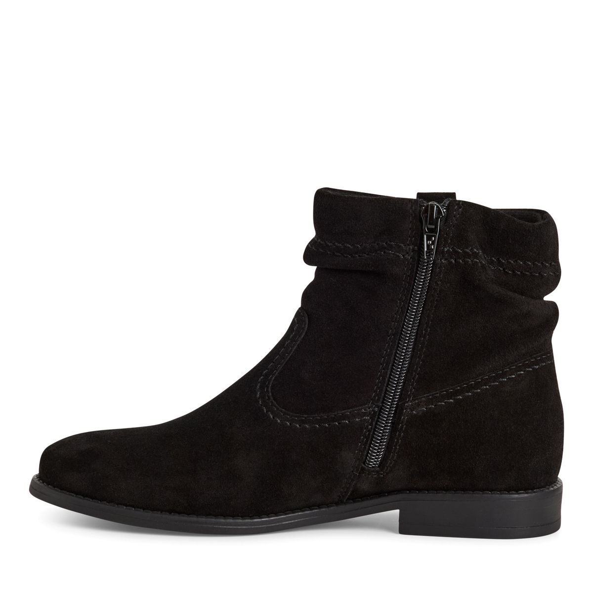 Bottine en cuir noir, TAMARIS