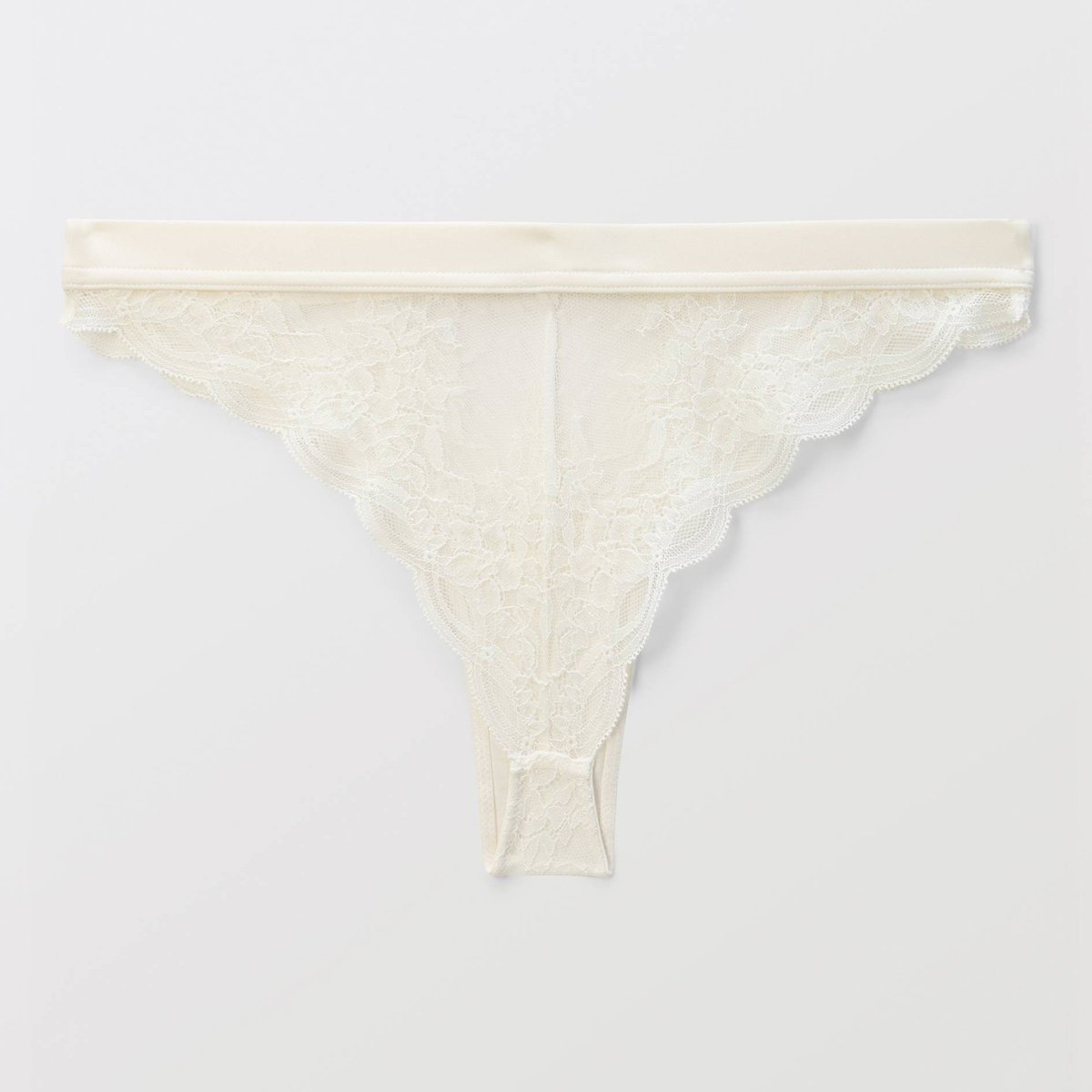 Tanga ANGELE en dentelle ecru, MONOPRIX