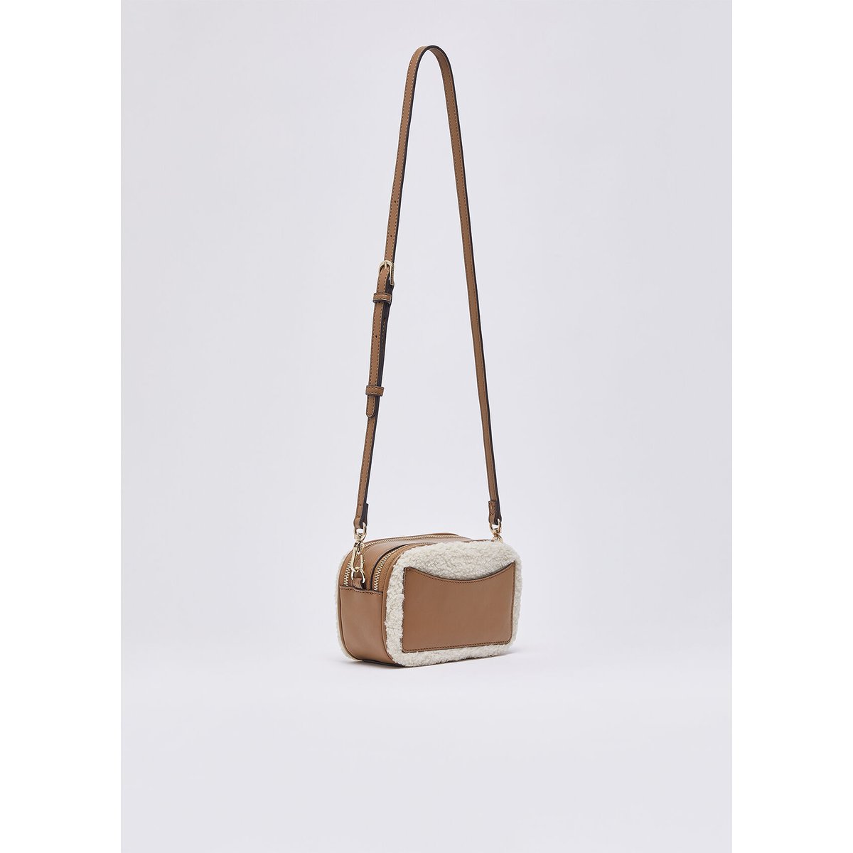Sac bandoulière format petit en teddy crème, LIU JO
