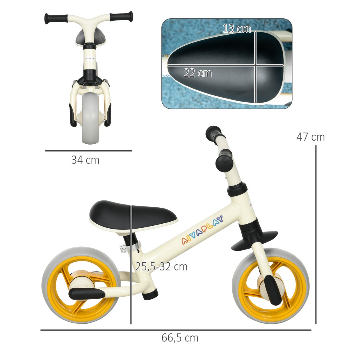 Vélo d'équilibre pour enfants Acier Orange orange, blanc, noir, gris, AIYAPLAY
