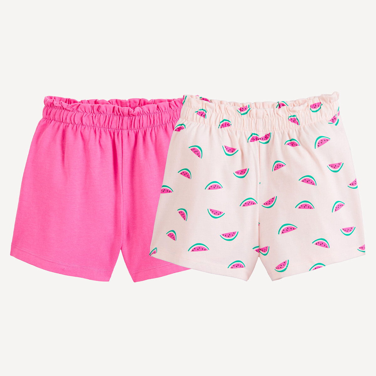 2er-Pack Shorts rosa+rosa bedruckt, LA REDOUTE COLLECTIONS