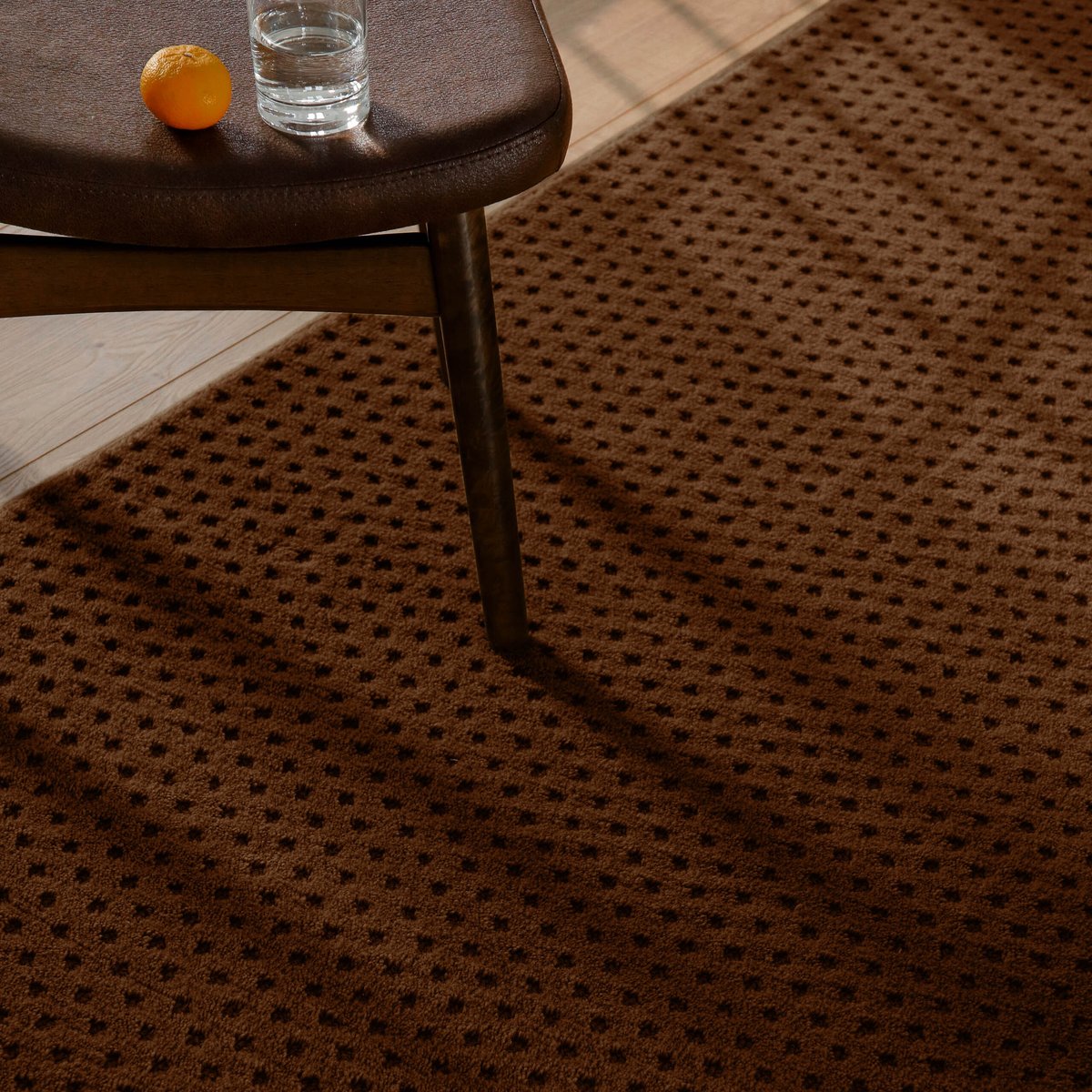 Tapis en laine avec relief , CASTELLO THREE marron, WECON HOME