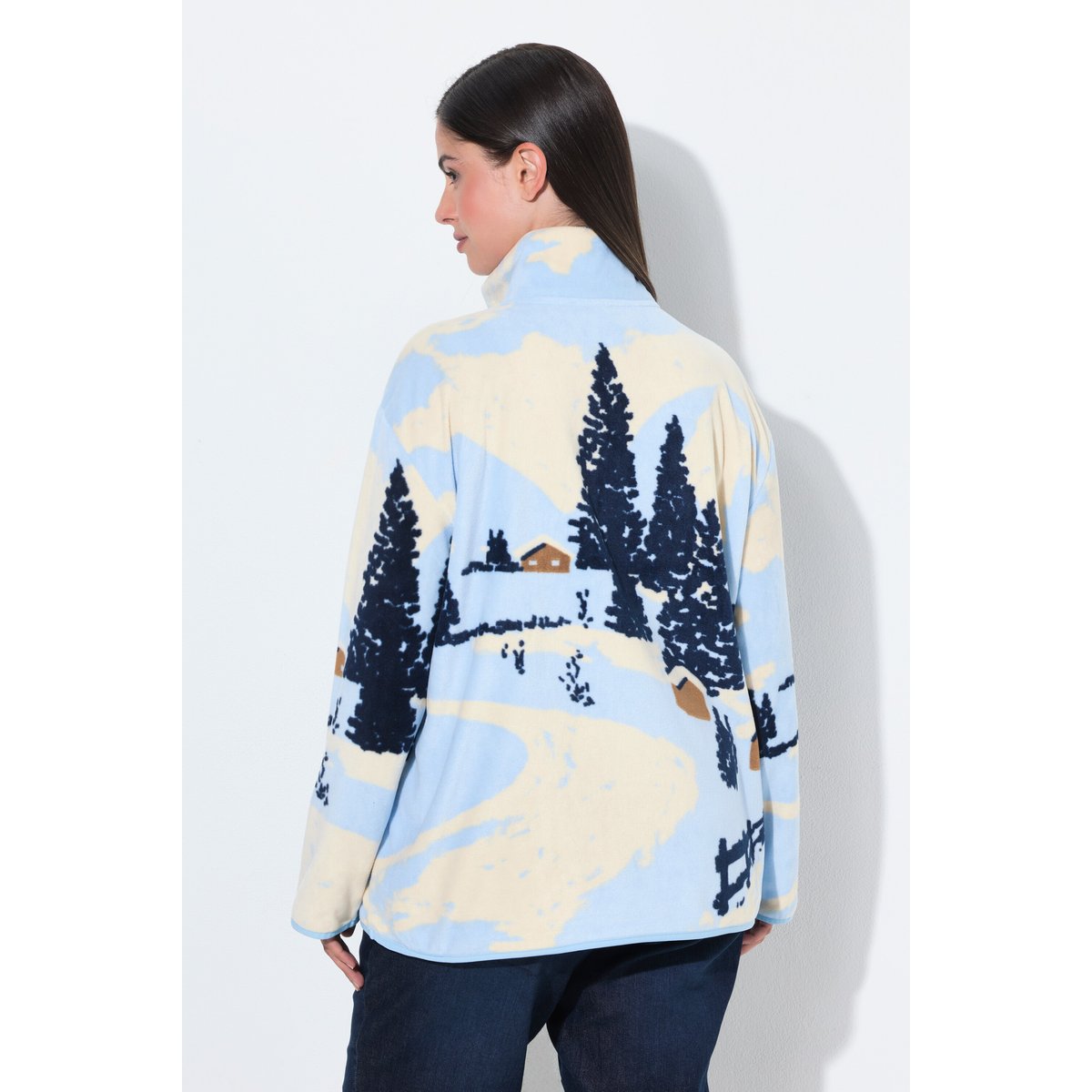 Sweat-shirt en polaire bleu gris clair, ULLA POPKEN