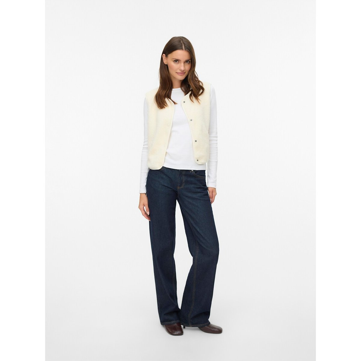 Sherpa Gilet white, VERO MODA