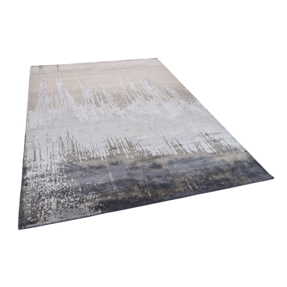 Tapis salon Sweet Feet noué maine en laine granit, THEKO