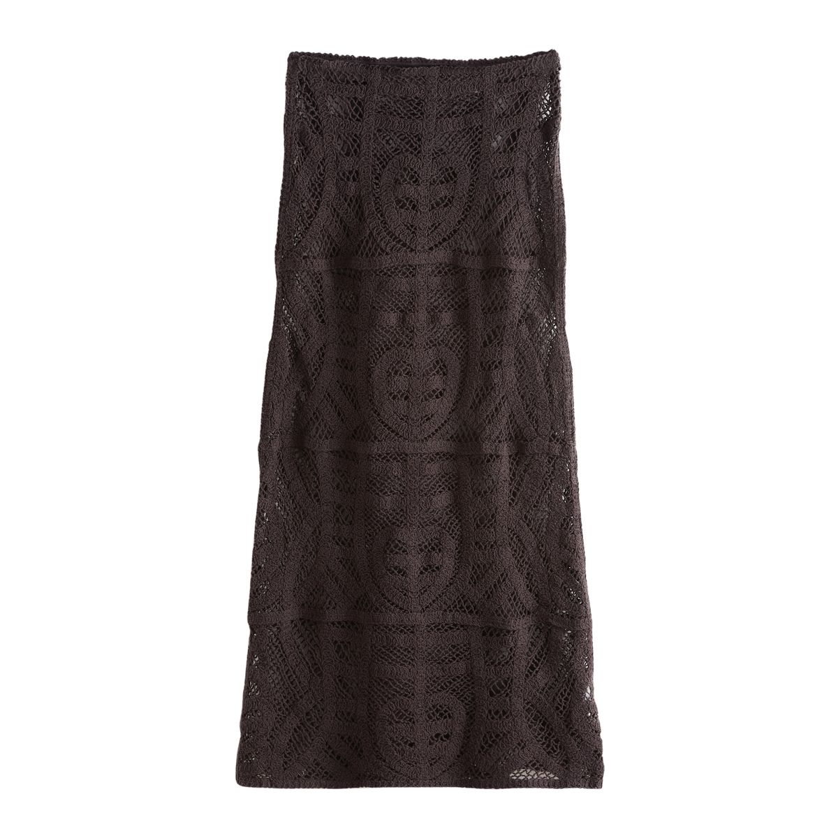 Jupe midi en crochet marron chocolat, NEXT