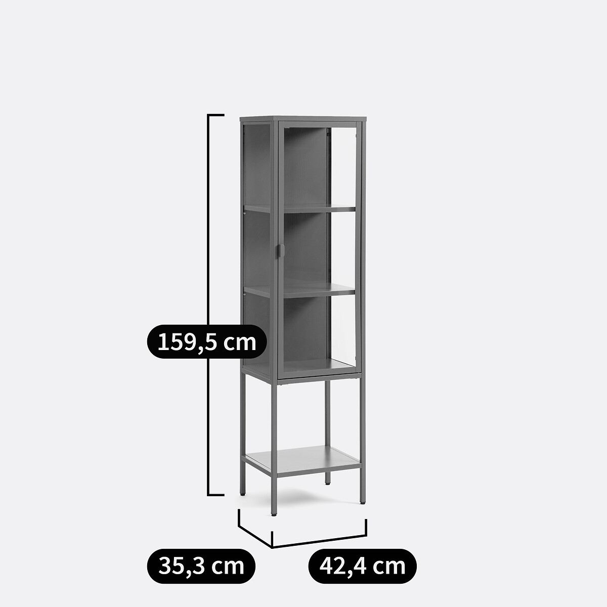 Vitrinenschrank Melora mit 1 Tür grün, LA REDOUTE INTERIEURS