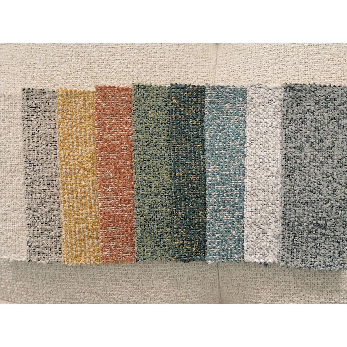 Canapé d'angle fixe 4 places en tissu chiné, MARBLE gris, BOBOCHIC