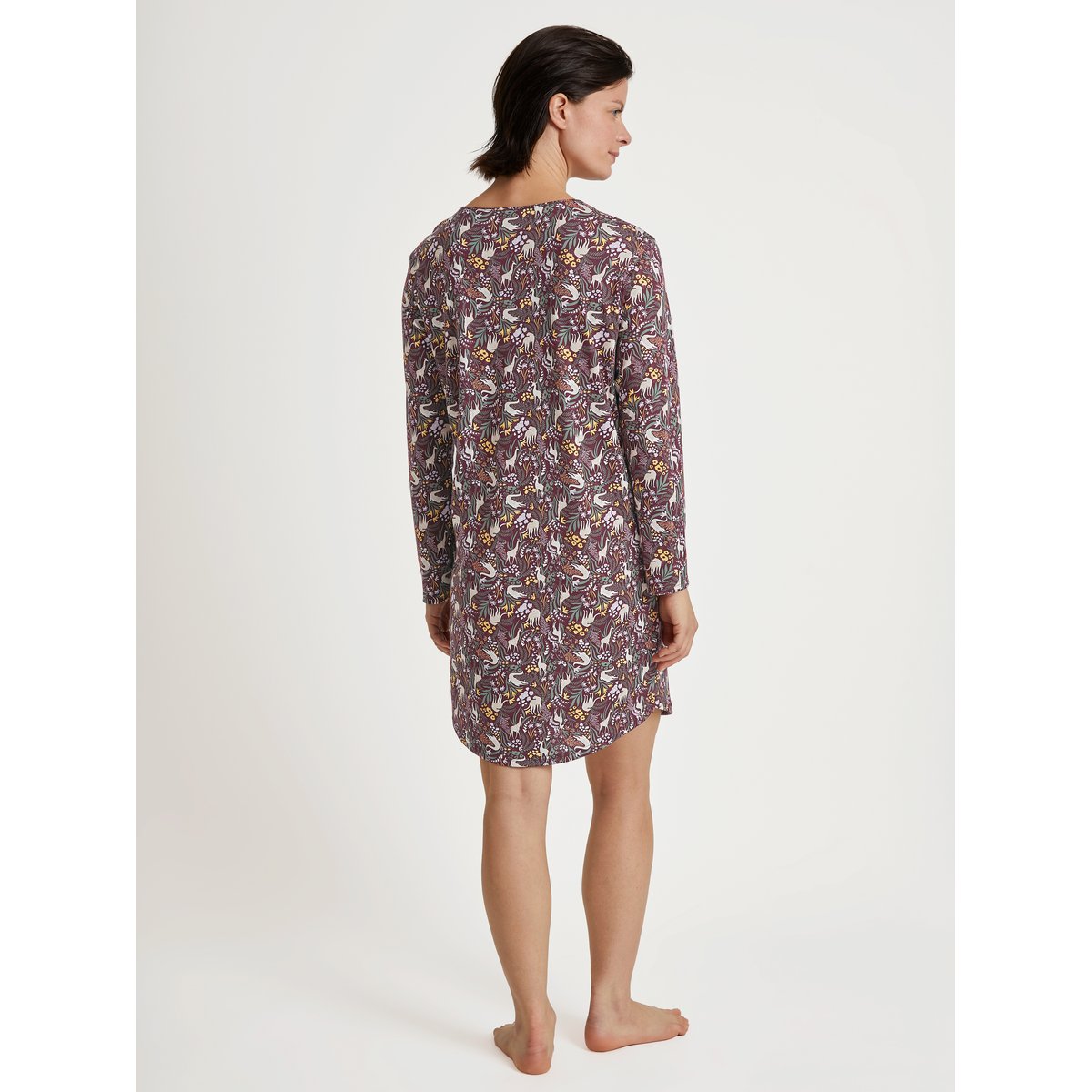 Chemise de nuit à manches longues, longueur 100 cm manches longues Coton AFRICAN DREAMS port royal red, CALIDA