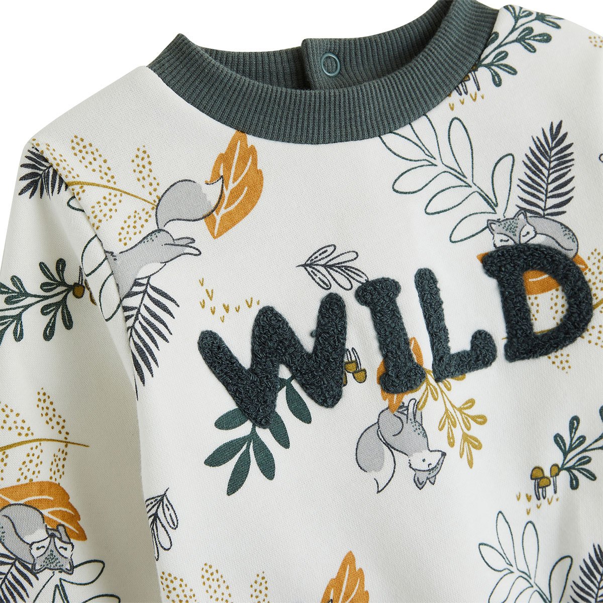 Ensemble bébé sweat et pantalon en velours côtelé Elliott vert, PETIT BEGUIN