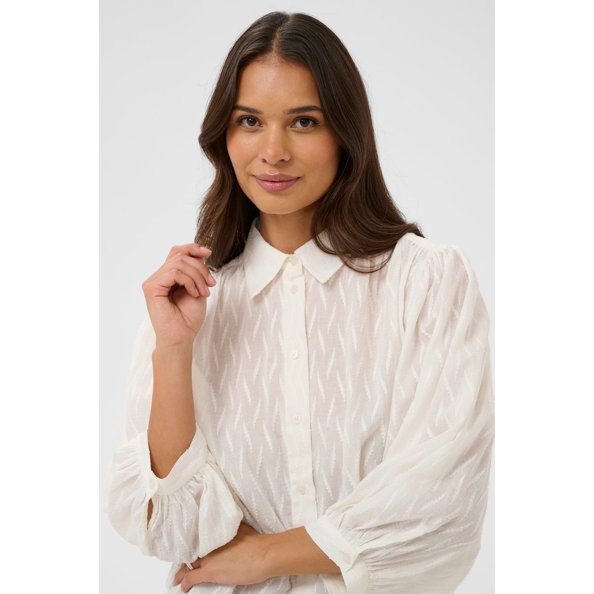 Chemise à manches longues blanc chalk, KAFFE