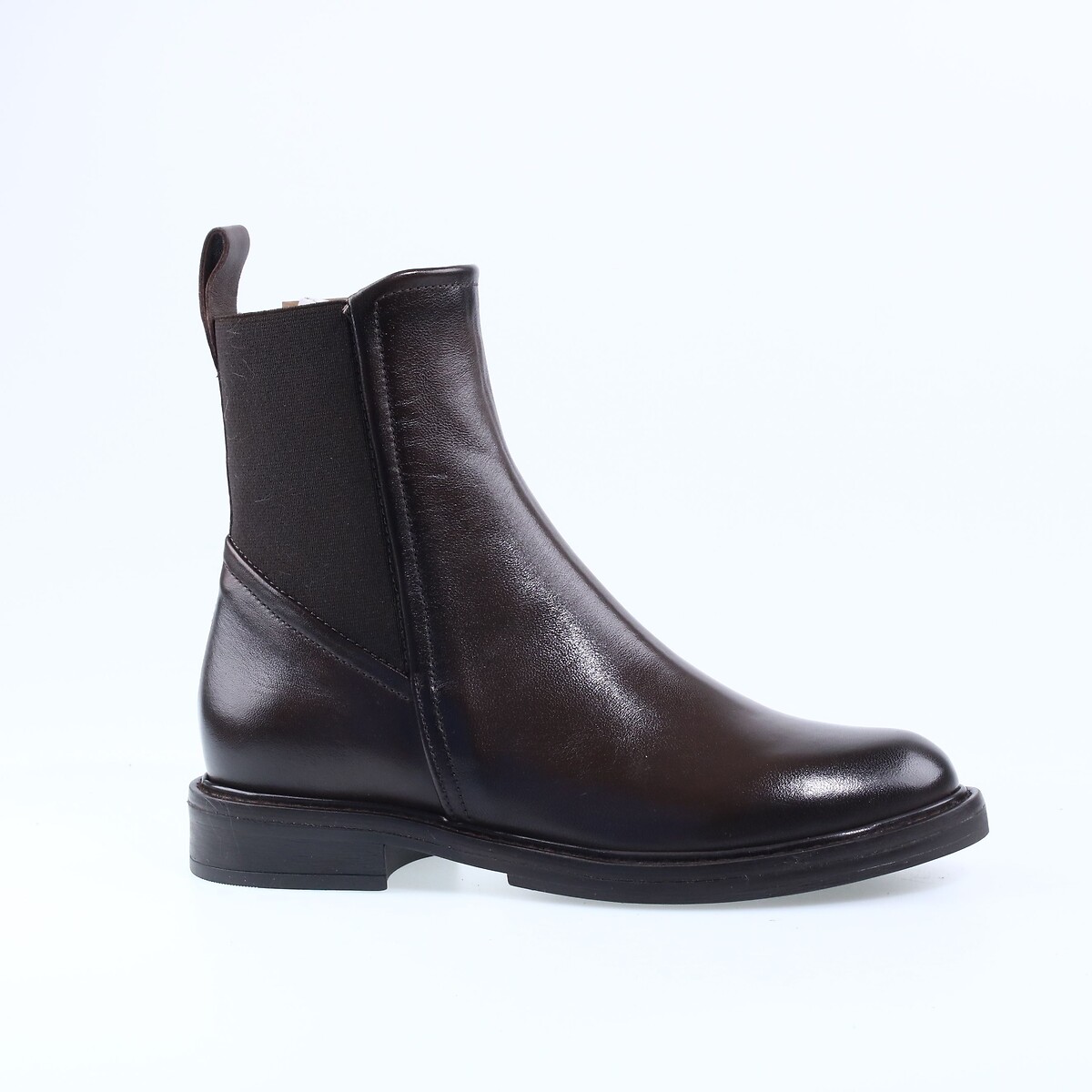 Botines Chelsea de piel marrón oscuro, MJUS