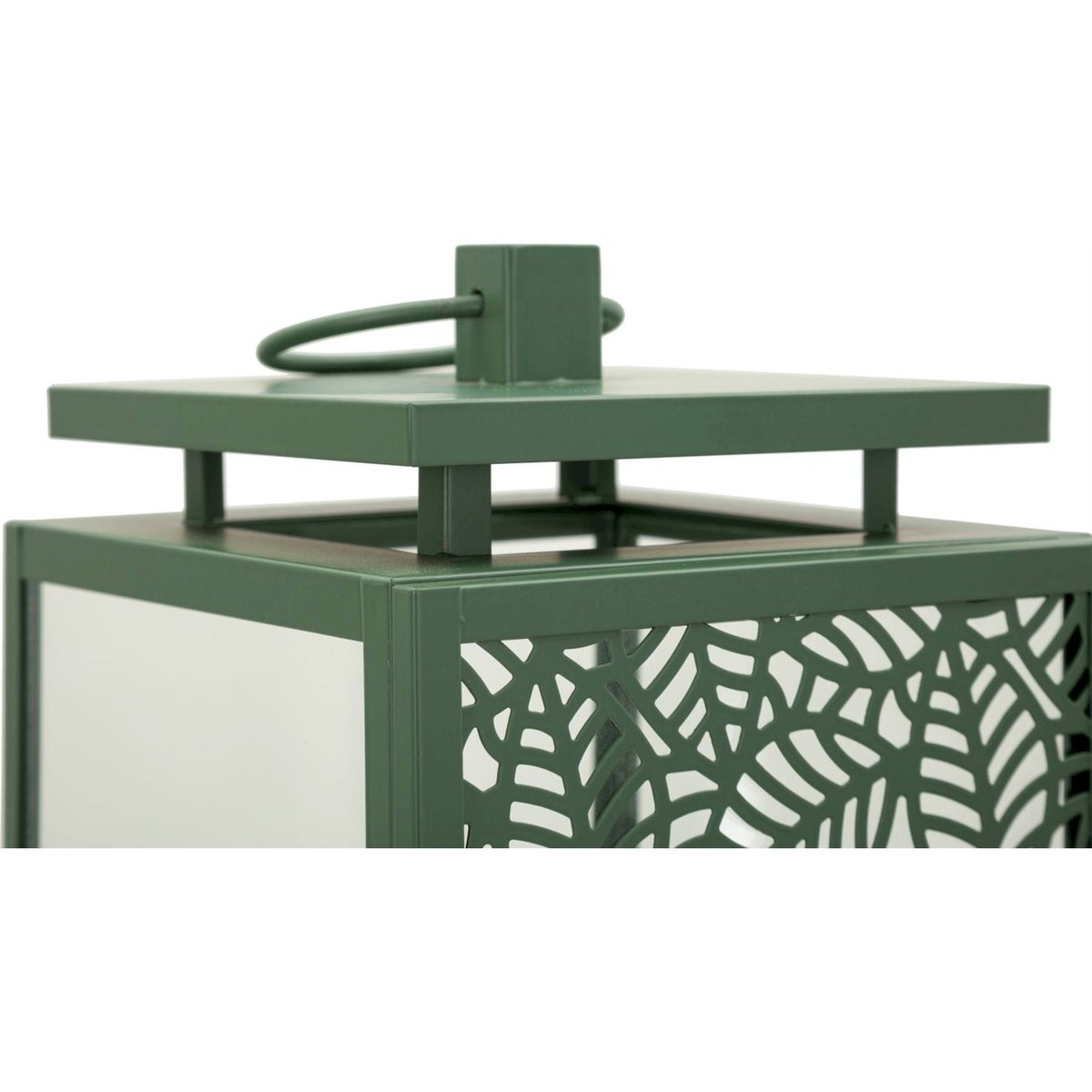 Lot de 2 lanternes en métal ajouré et verre MODERN vert, RECOLLECTION