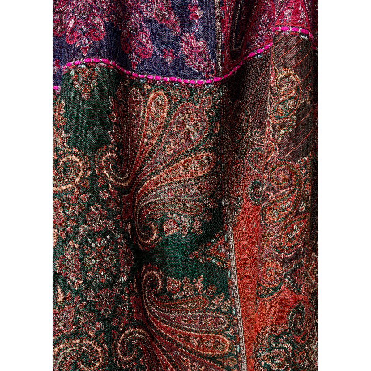 Écharpe coton et laine rouge, LA FEE MARABOUTEE