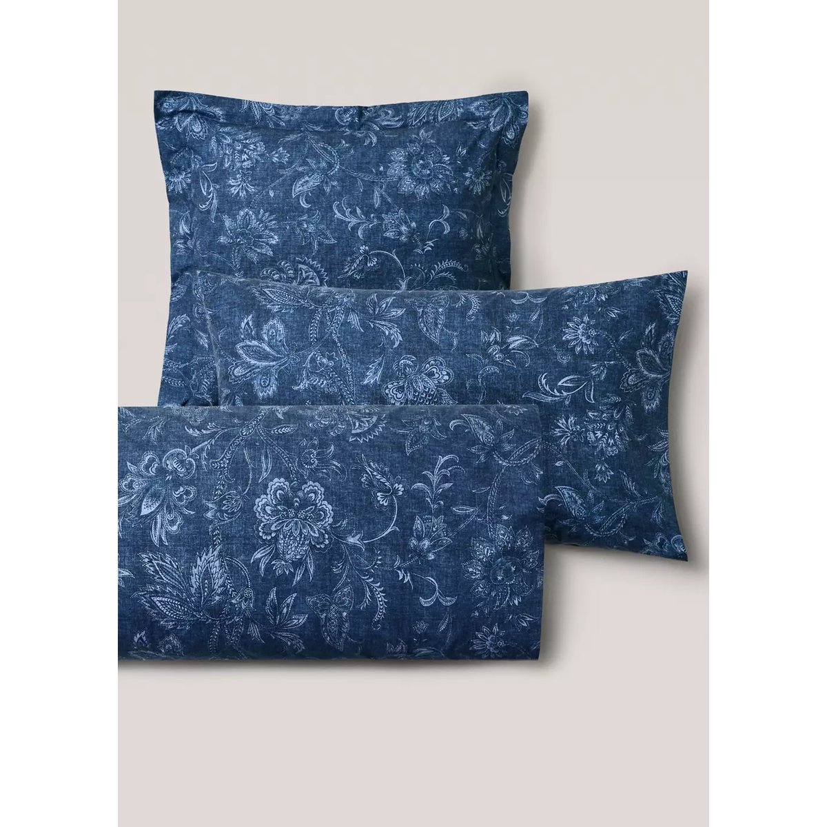 Taie d’oreiller 100 % coton 45x110 cm bleu indigo, MANGO HOME