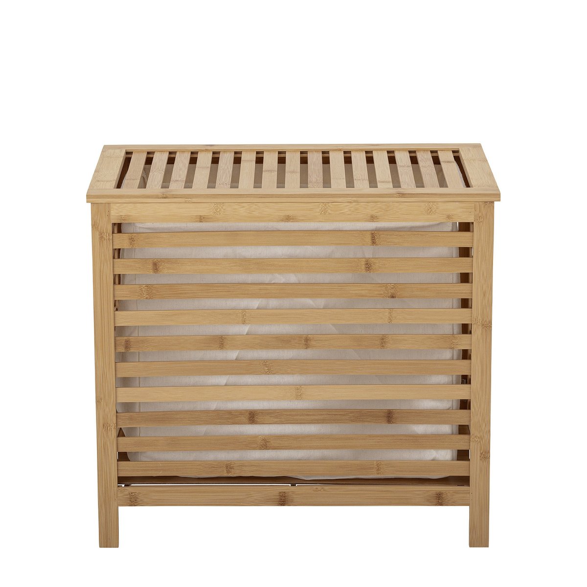 Panier à  linge rectangulaire en bambou Aden bois clair, BLOOMINGVILLE