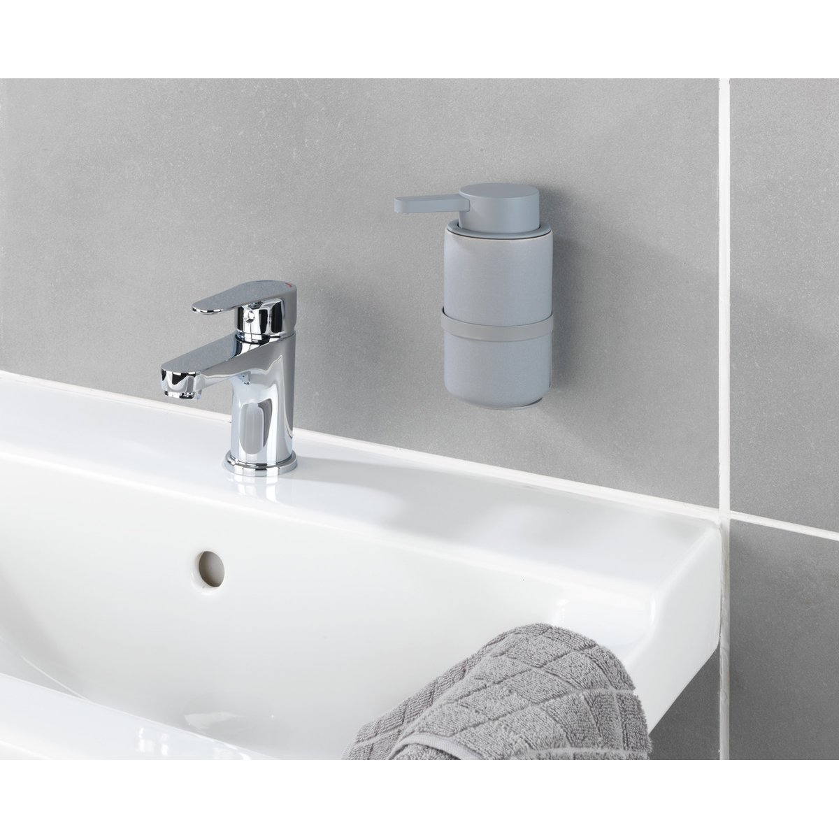 Distributeur de savon fixation murale WOYA gris, WENKO