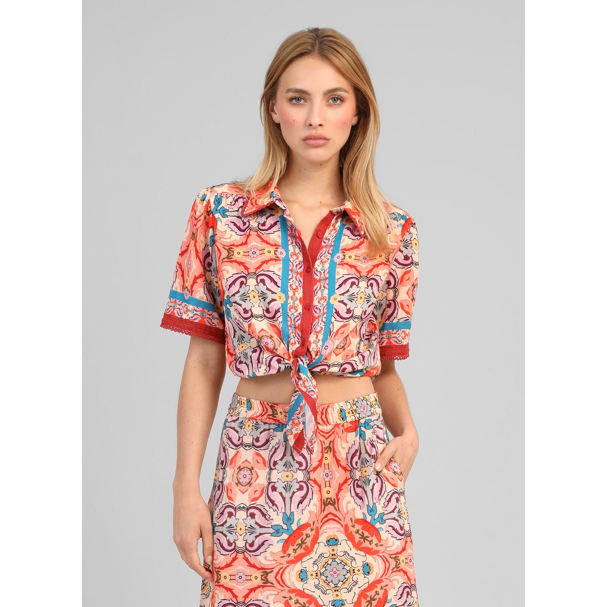 Chemise SATURNA folka corail, AN'GE