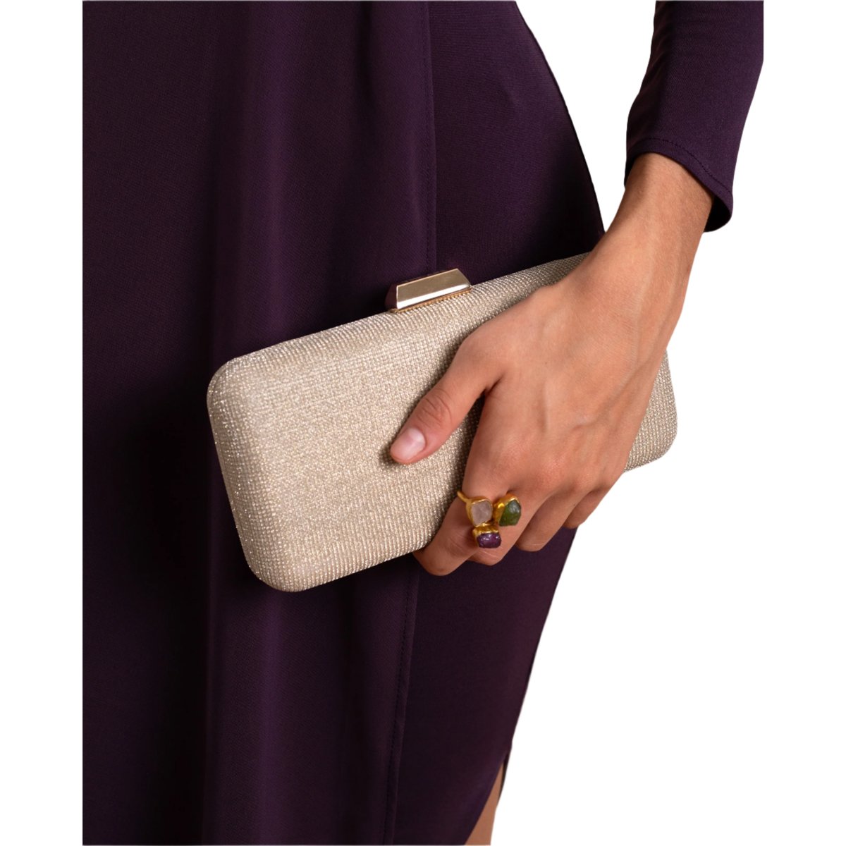 Sac à main avec paillettes dorado, THE-ARE