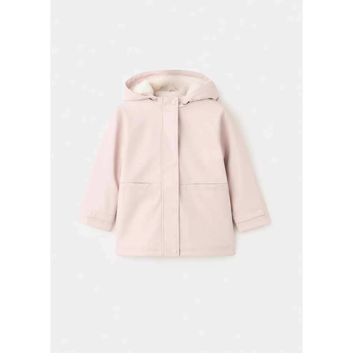 Veste enduite avec capuche rose, MANGO BABY