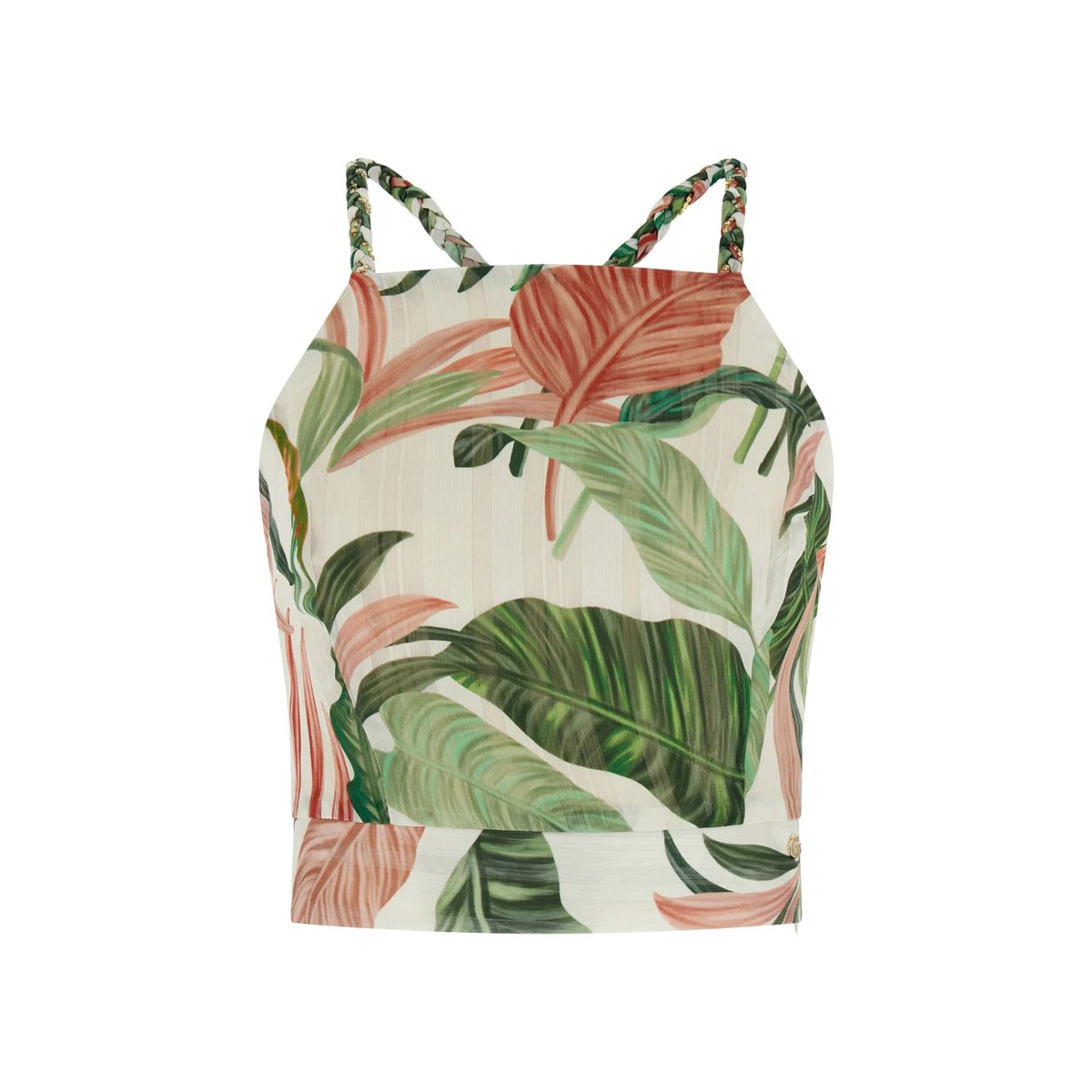 Crop Top Imprimé Floral vert multi, GUESS