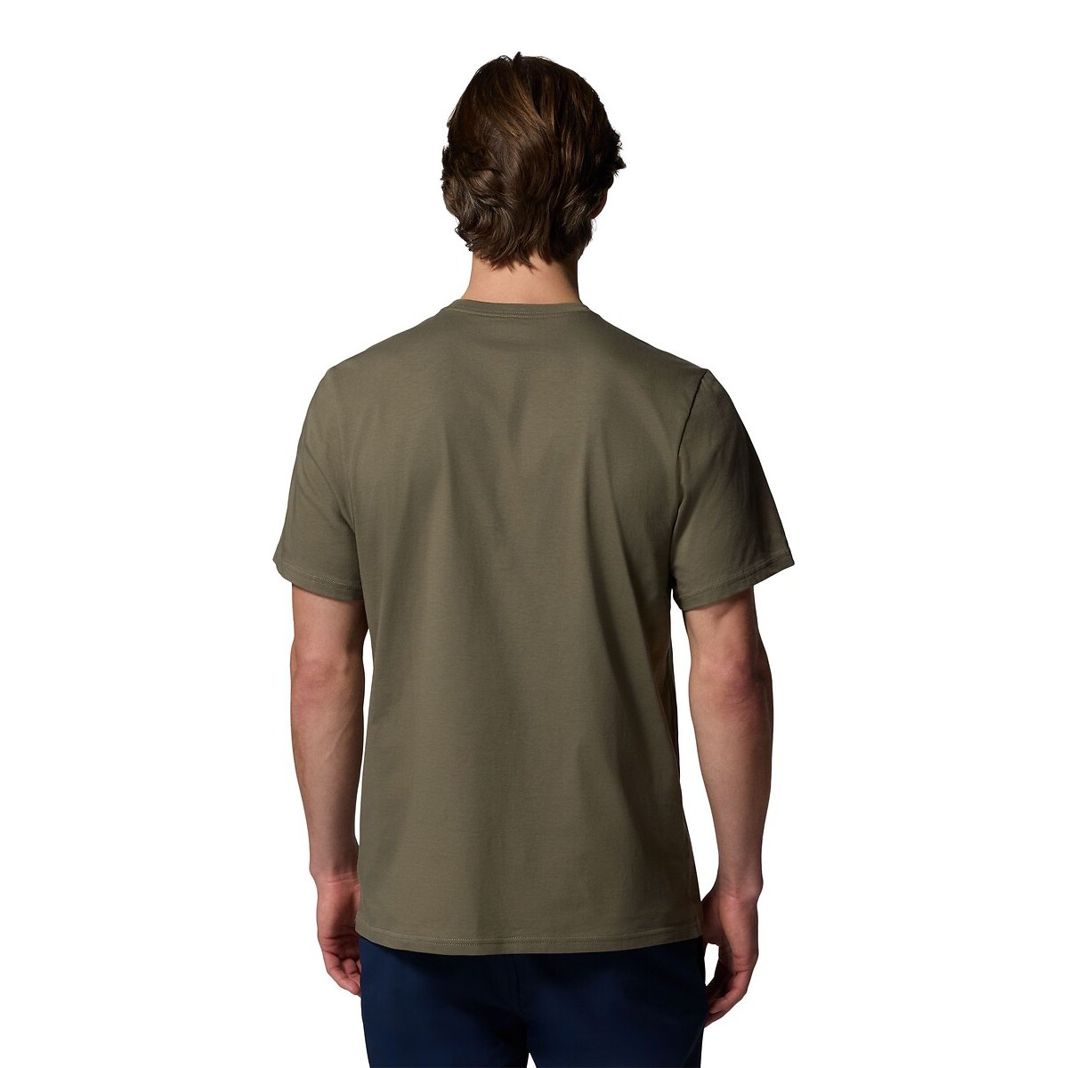 T-shirt a maniche corte con logo essenziale sul petto kaki, COLUMBIA
