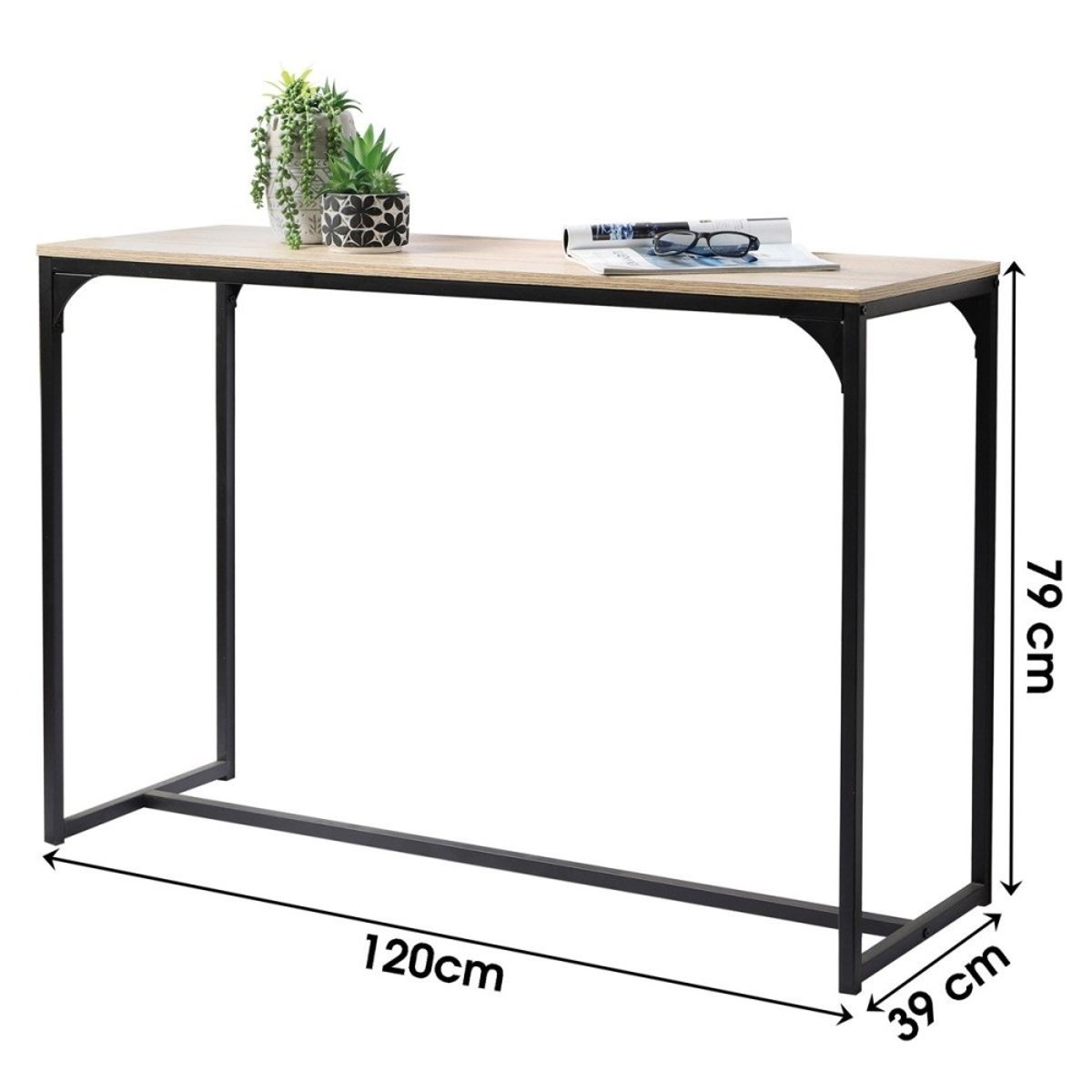 Console Métal Noir Loft noir, DECORATIE