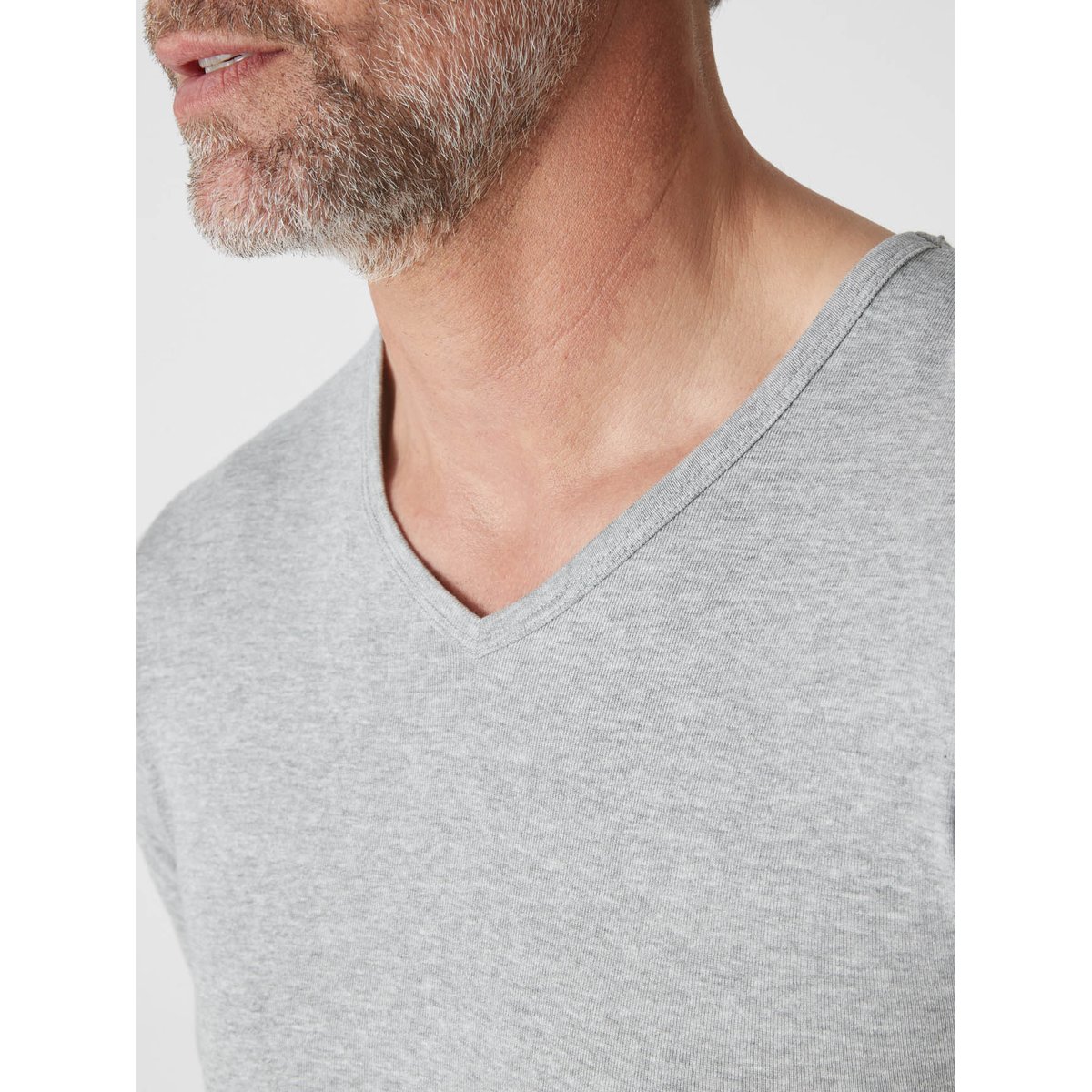 Lot de 3 maillots de corps col V coton gris chiné, DAXON