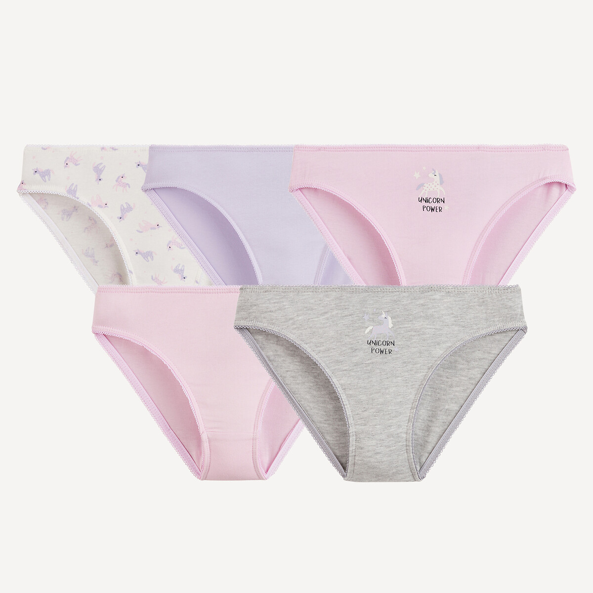 Lot de 5 culottes, thème licorne multicolore, LA REDOUTE COLLECTIONS