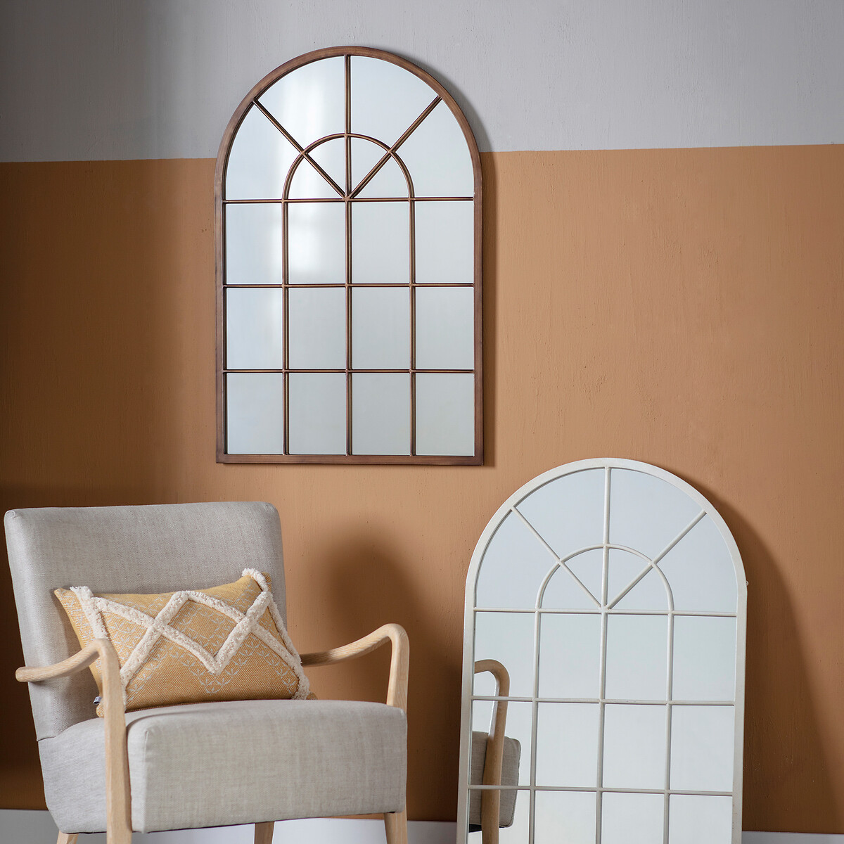 60x90cm Knox Arched Window Style Wall Mirror bronze, ÉDITÉ