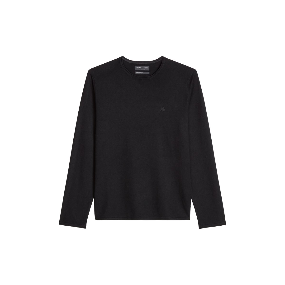 Pull-over regular en mélange de coton et de cachemire bio noir, MARC O'POLO
